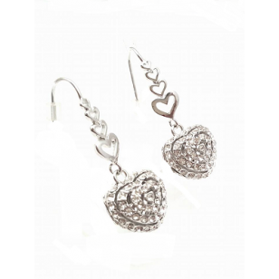 Hart oorbellen bezet met Swarovski